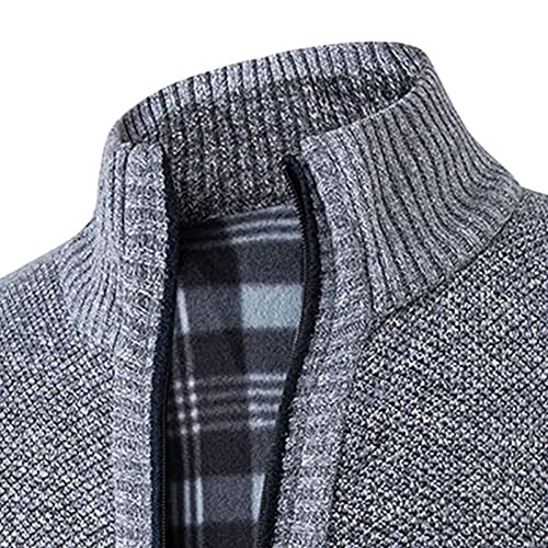 Men's Zip Sleeveless Knit Sweater Slim Fit Stand Collar Cardigan Vest Man Flannel Lined Casual Warm Sweater Vests3
