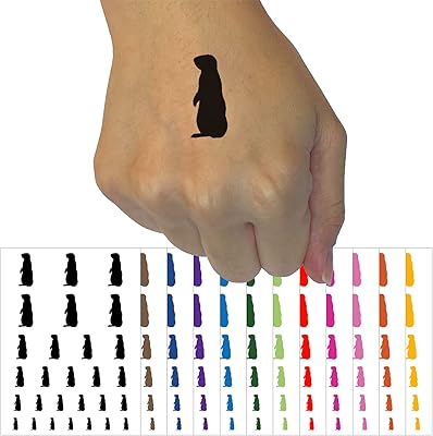 Gopher Solid Temporary Tattoo Water Resistant Fake Body Art Set Collection - White (One Sheet)