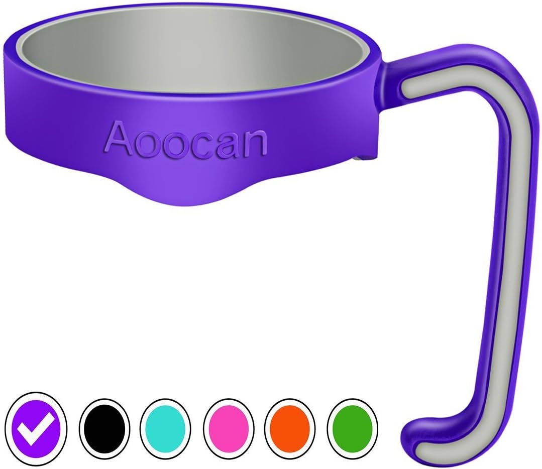 Aoocan Handle for Yeti Rambler 20 Oz Tumblers, Sic Cup Ozark Trail and More Tumbler Mug (Purple)