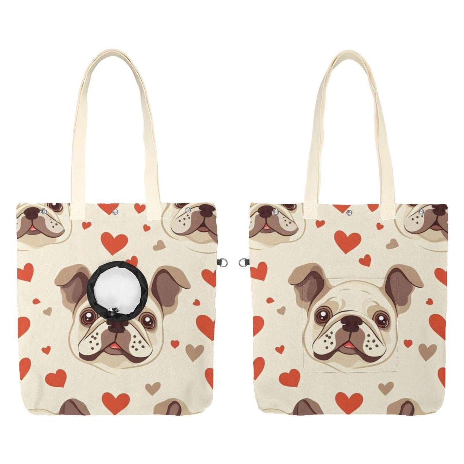 Sac de transport mains libres pour chat et petit chien bouledogue