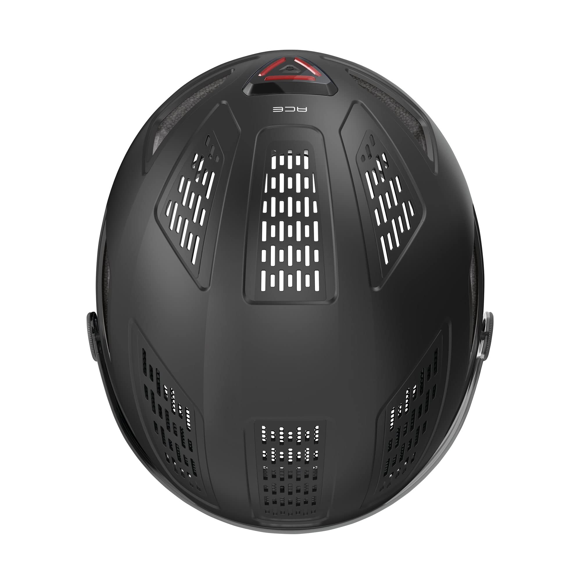 ABUS Kask miejski Hyban 2.0 ACE – kask rowerowy z wizjerem, światłem i twardą obudową ABS, dla kobiet i mężczyzn