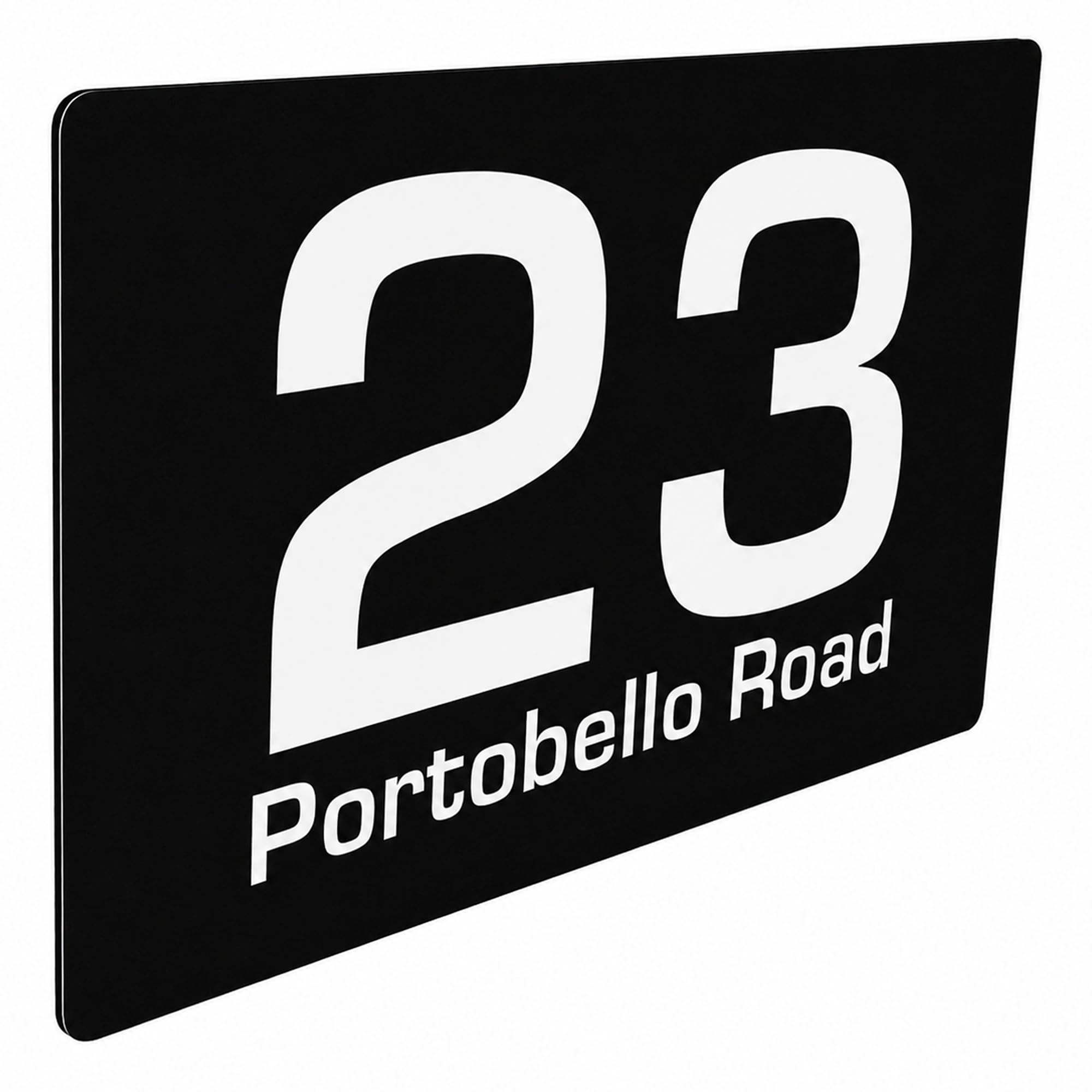 Housics House Number Plaque, Aluminium Door Sign, Black, 280x160mm, Outdoor — image 1