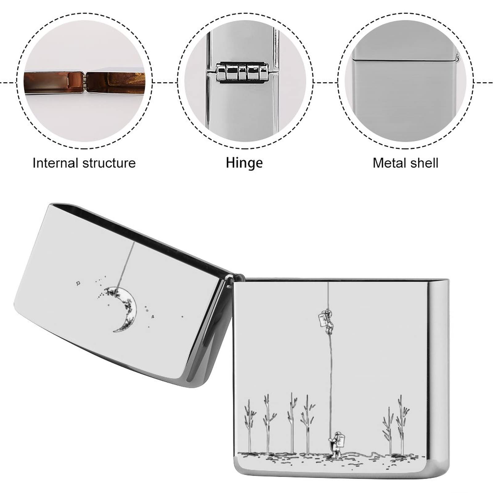 Amazon.co.jp: ジッポ兼用ケースジッポライターカバー月に出会って