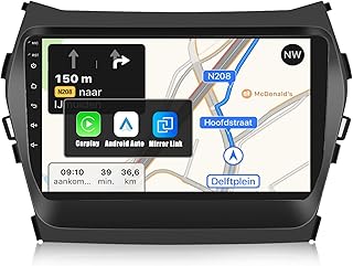 2+32G Android 11 Car Stereo for Hyundai Santa Fe IX45 2013-2018 with Wireless Carplay Android Auto, 9" Touchscreen in Dash GPS Radio with Navi WiFi Mirror Link Bluetooth FM RDS EQ SWC + Backup Camera