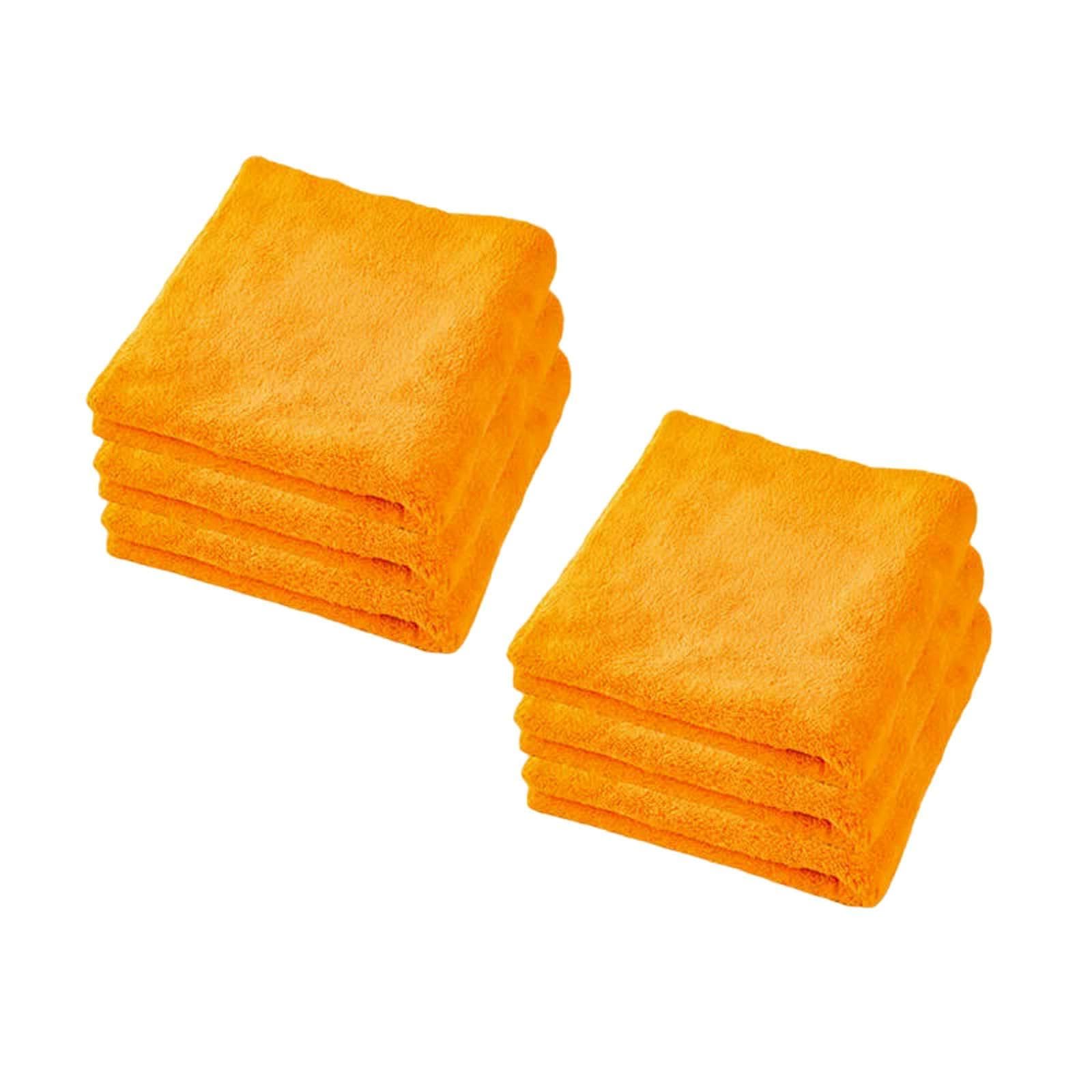 Serviettes de voiture en microfibres orange lot de 6 chiffons epais de nettoyage pour l'auto