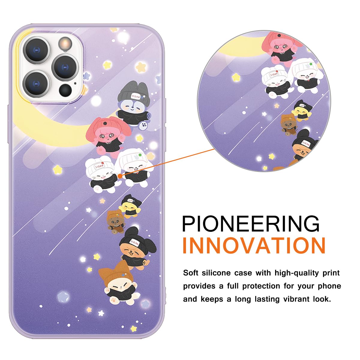 nurkorki [2 Pezzi] Cover per iPhone 8 iPhone 7 iPhone SE 2022/2020 4,7,Custodia Kpop Moda Case con Stray Kids Disegni Pattern per Girls Women Silicone TPU Antiurto Protezione Cover con iPhone 8 7,01