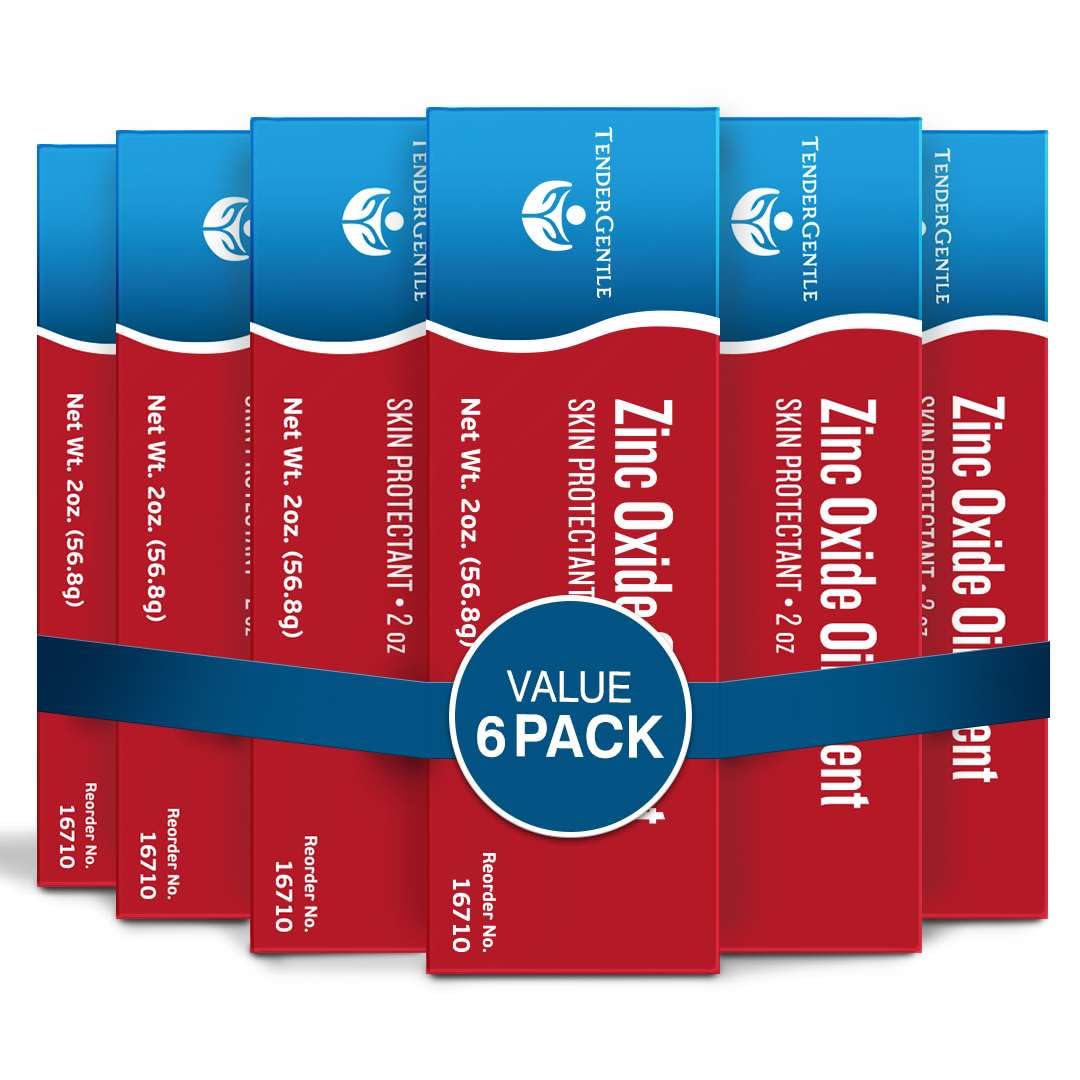 Zinc Oxide Ointment for Adults and Babies - Pack of 6, 2 oz Diaper Rash Ointment - Skin Protectant for Diaper Rashes, Cuts, and Burns - 20% Zinc Oxide