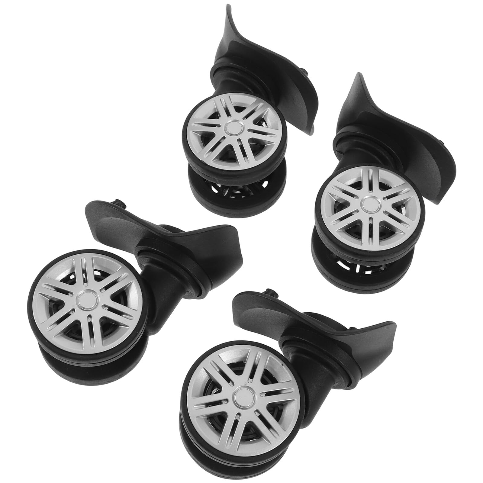 Ciieeo Juego de 4 Pares de Ruedas Silenciosas para Maleta, Repuesto Plástico Tornillos, Ruedas Giratorias 360° para Equipaje Trolley, Duraderas y Resistentes para Viajes
