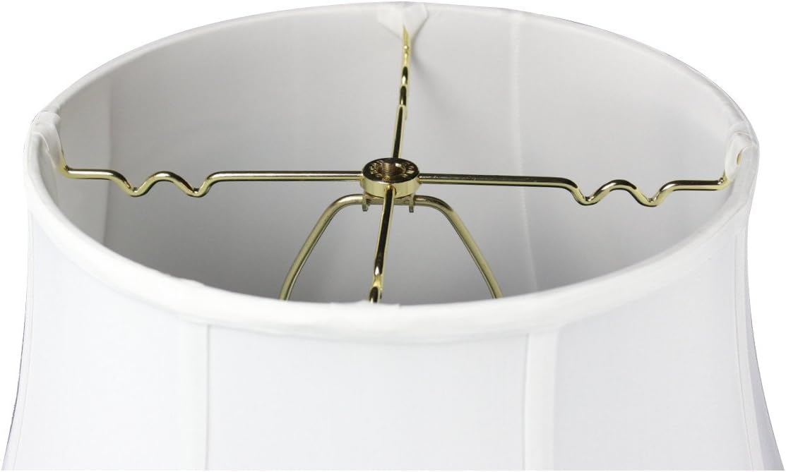 12x17x10 White Floor Shantung Lampshade with Brass Spider fitter - Perfect for table and Desk lamps - Medium, White