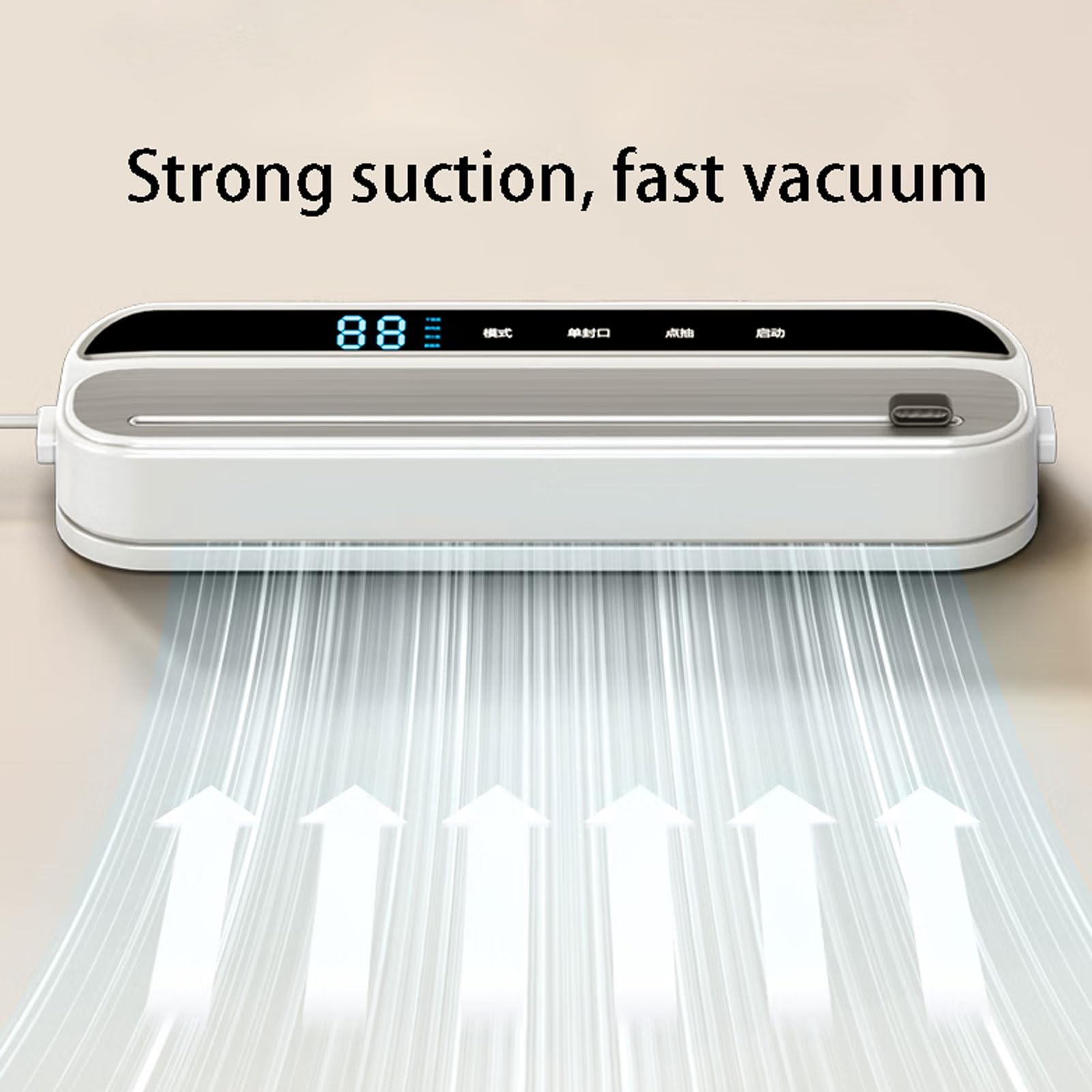 Leggero Sigillatrice sottovuoto in plastica con timer digitale Compatible with il conto alla rovescia, sigillatrice automatica con lama scorrevole esterna, modalità asciutto/bagnato potente