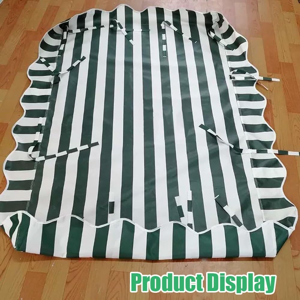 Générique Toit De Rechange pour Balancelle De Jardin 190x132/240x135cm Toile De Rechange Balançoire Imperméables, Auvent De Remplacement pour Balancelle Exterieur(Green White,142x120cm/56x47in)