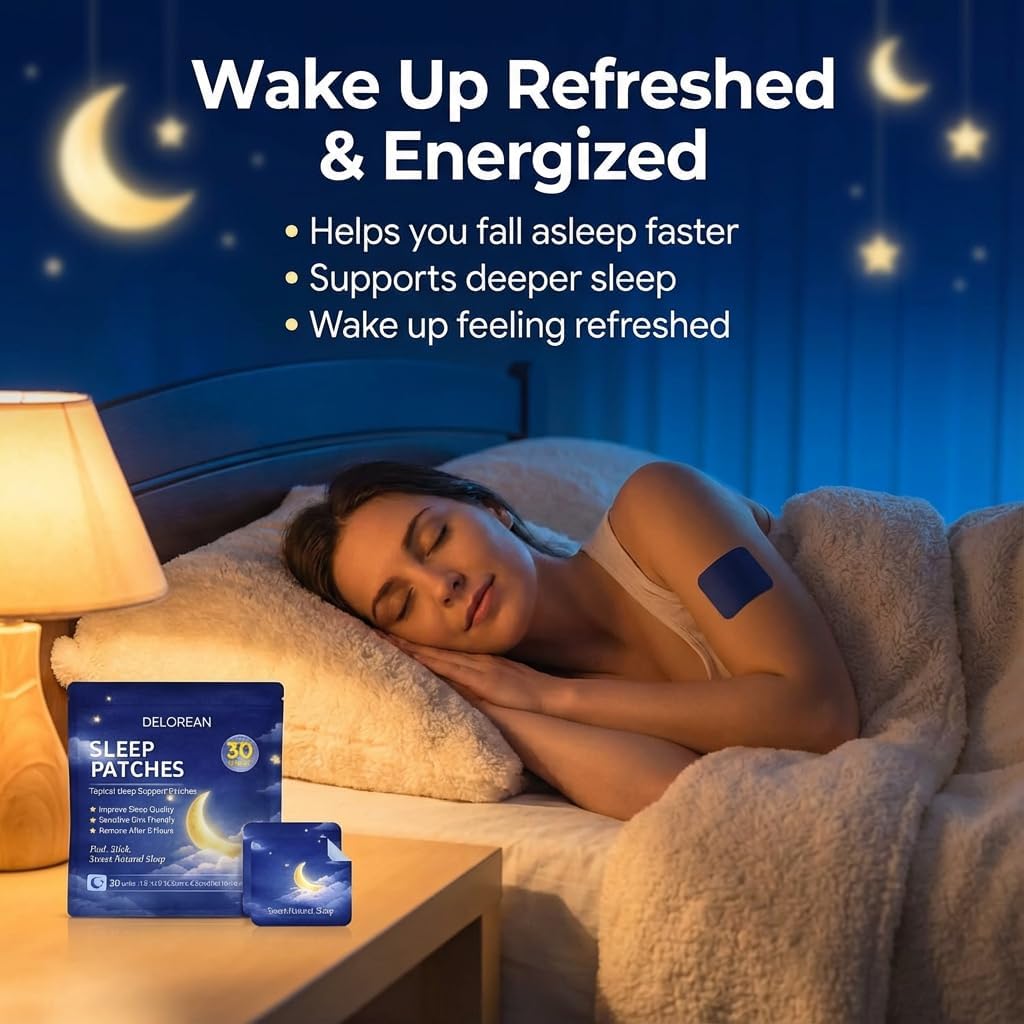 Drowzen Sleep Patches, Delorean Sleep Patches for Adults, Herbal Melatonin & Valerian Night Patches, Sleeping Stickers for Relaxation & Nighttime Rest, 30 Patches (3PCS)