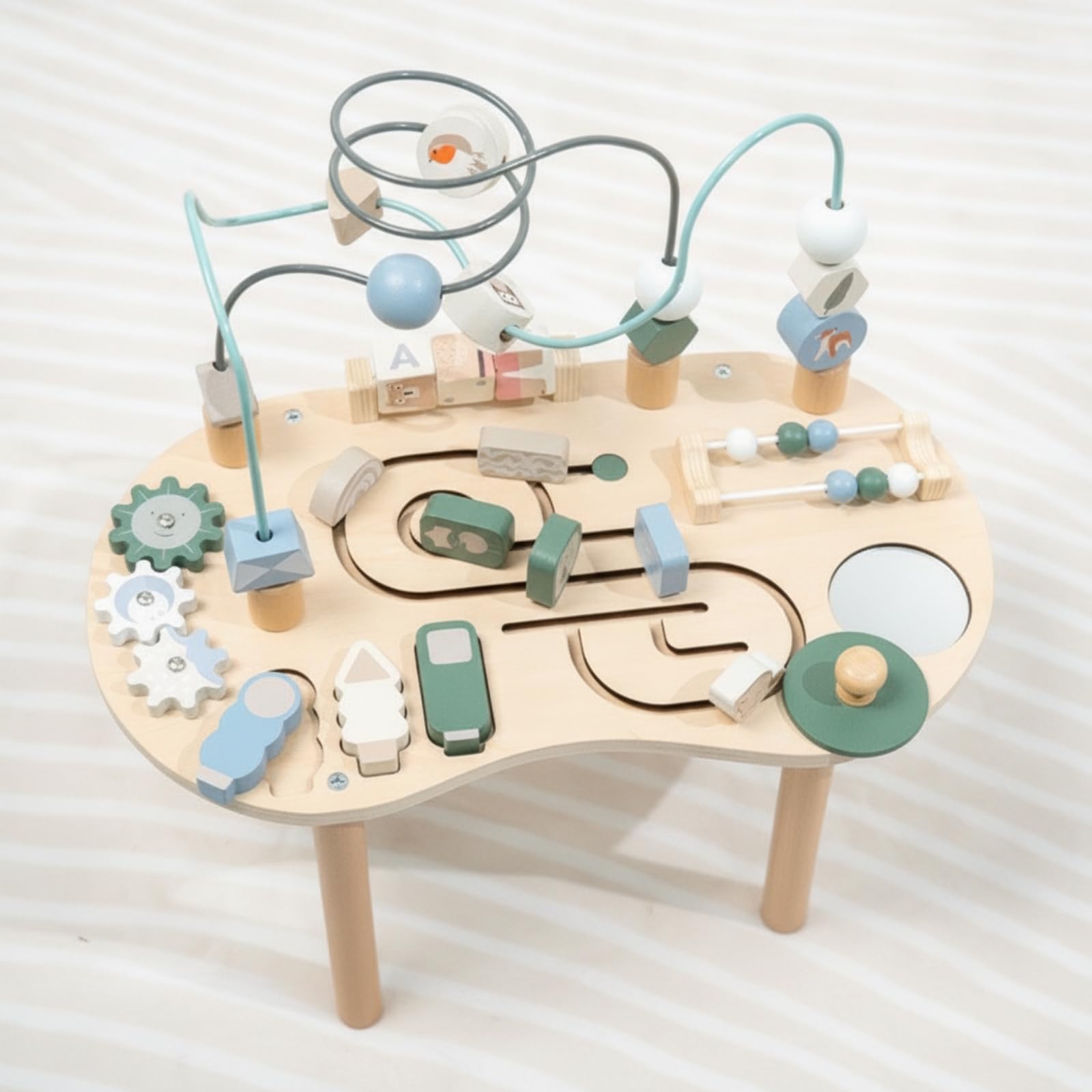 Busy Board Pedagogico Compatto | Sviluppo Motricità Fine, Gioco pedagogico in Legno, per Asilo, Bambini, Neonati