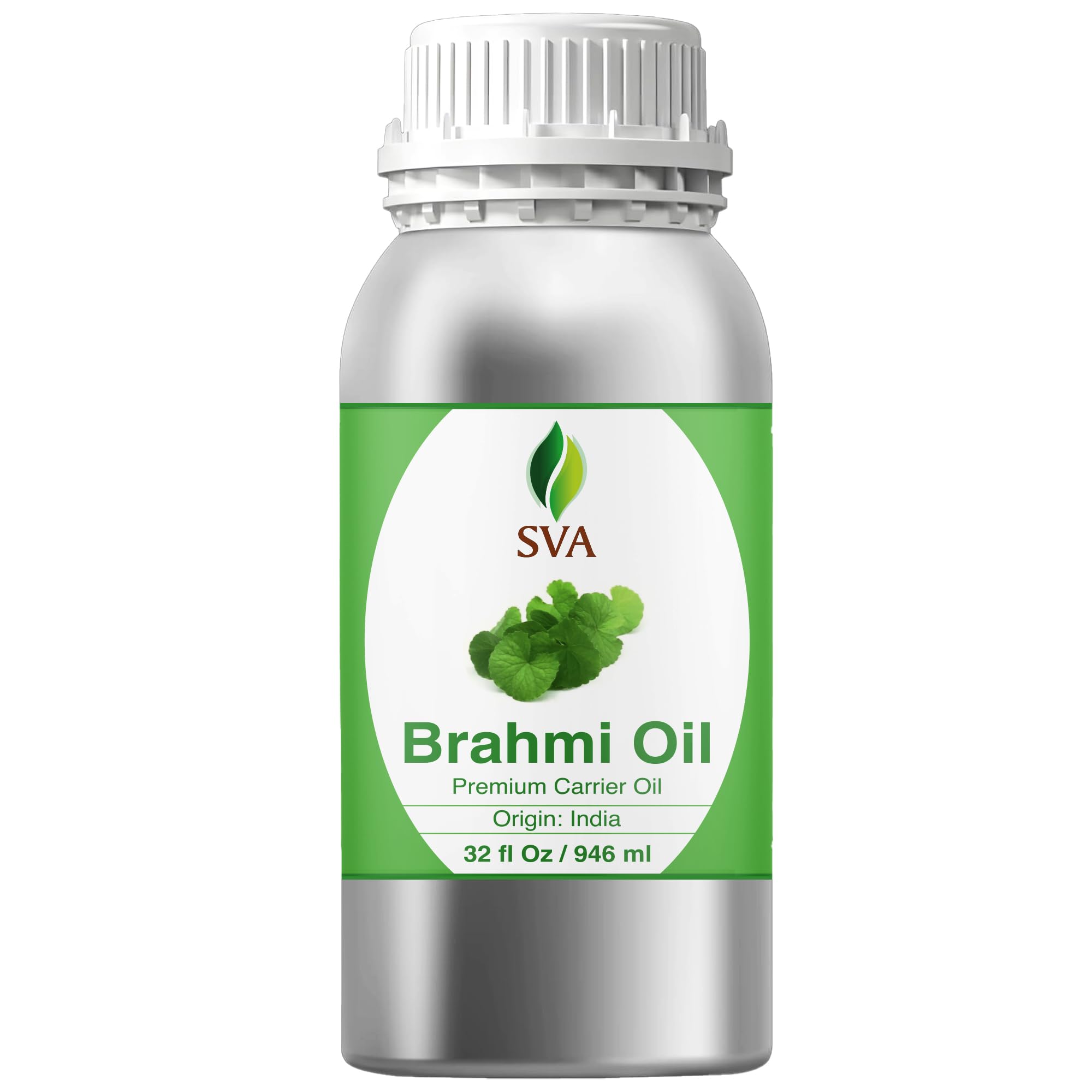 SVA Organics Brahmi Oil 32 Oz Pure Natural Ayurvedic Oil for Skin, Hair Care, Hair Growth, Long & Strong Hair Oil Solution, Shampoo, Conditioner
