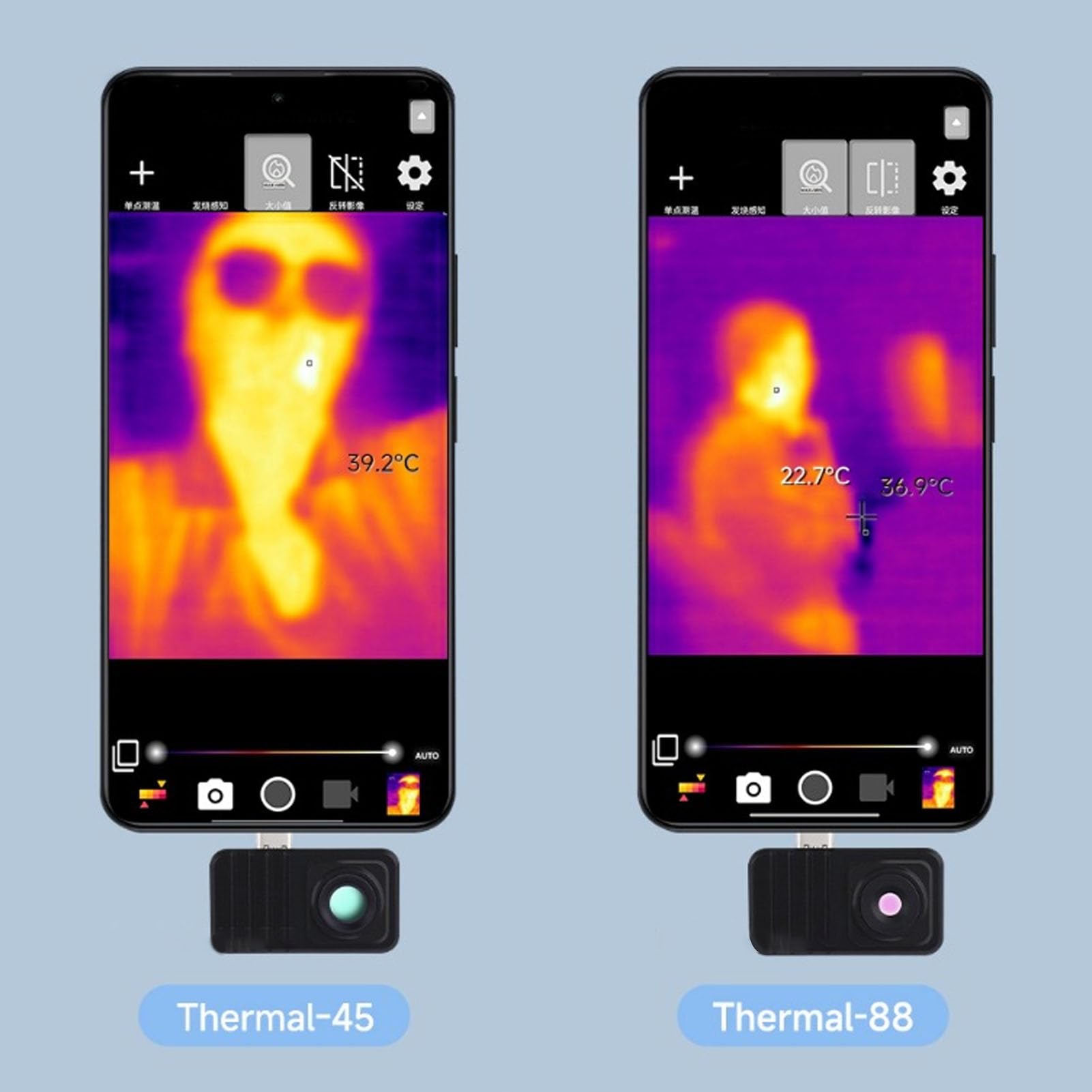 Tosuny Kamera Termowizyjna do Smartfona, rozdzielczość 160x120, Kamera Termowizyjna na podczerwień USB C z aluminiową obudową, Funkcja Plug & Play dla Telefonu z Systemem Android,
