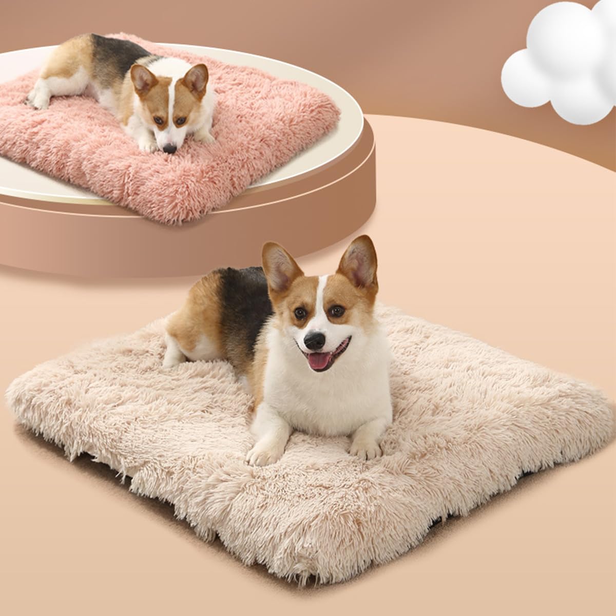 Dickes Plüsch-Hundebett, beruhigender Schwamm, Katzenunterlage