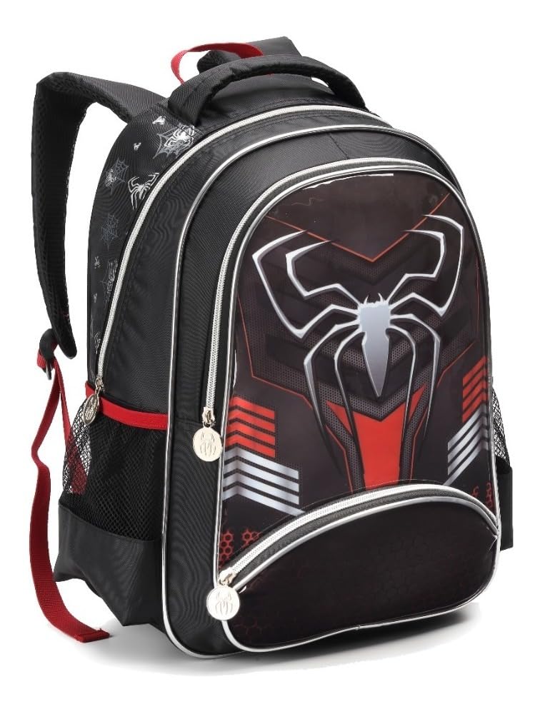 Mochila Escolar De Costas Infantil Spider Dark Aranha Denlex