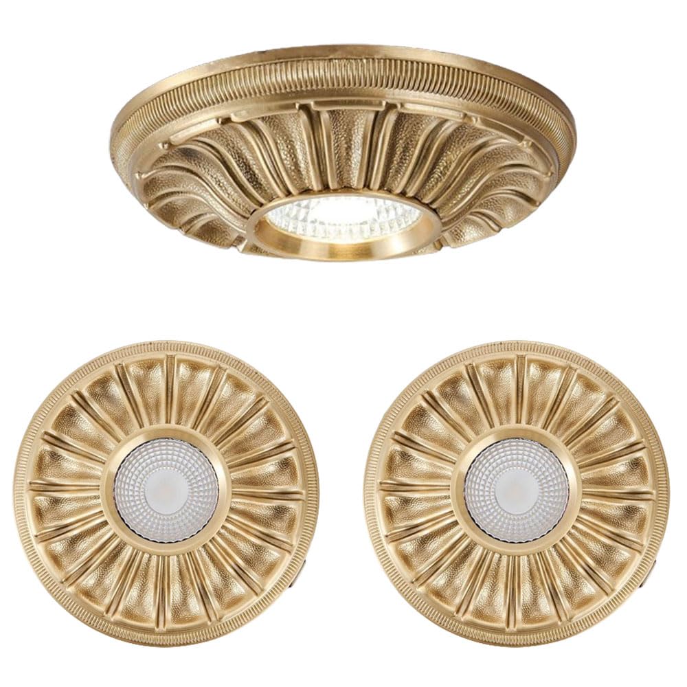 JKJZSALJ 3 Pack 10W Recessed Led Pot Lights,3Cct Recessed Led Ceiling Lighting With Brushed Brass Finish Dimming 3000K 4000K 6000K Led Lights,Gold