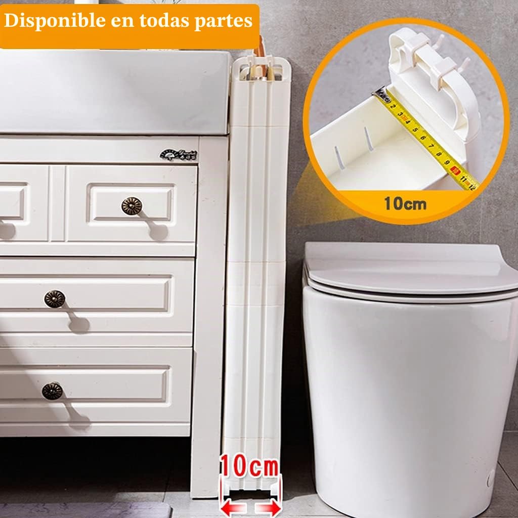 Carros De Almacenamiento De 3/5-Tiers,Carro De Almacenaje Con Asa, Organizador De Estanterías De Almacenamiento Móvil Para, Cocina De Cocina Oficina De Lavandería, Plástico, Blanco, Ancho10cm,3-Tiers