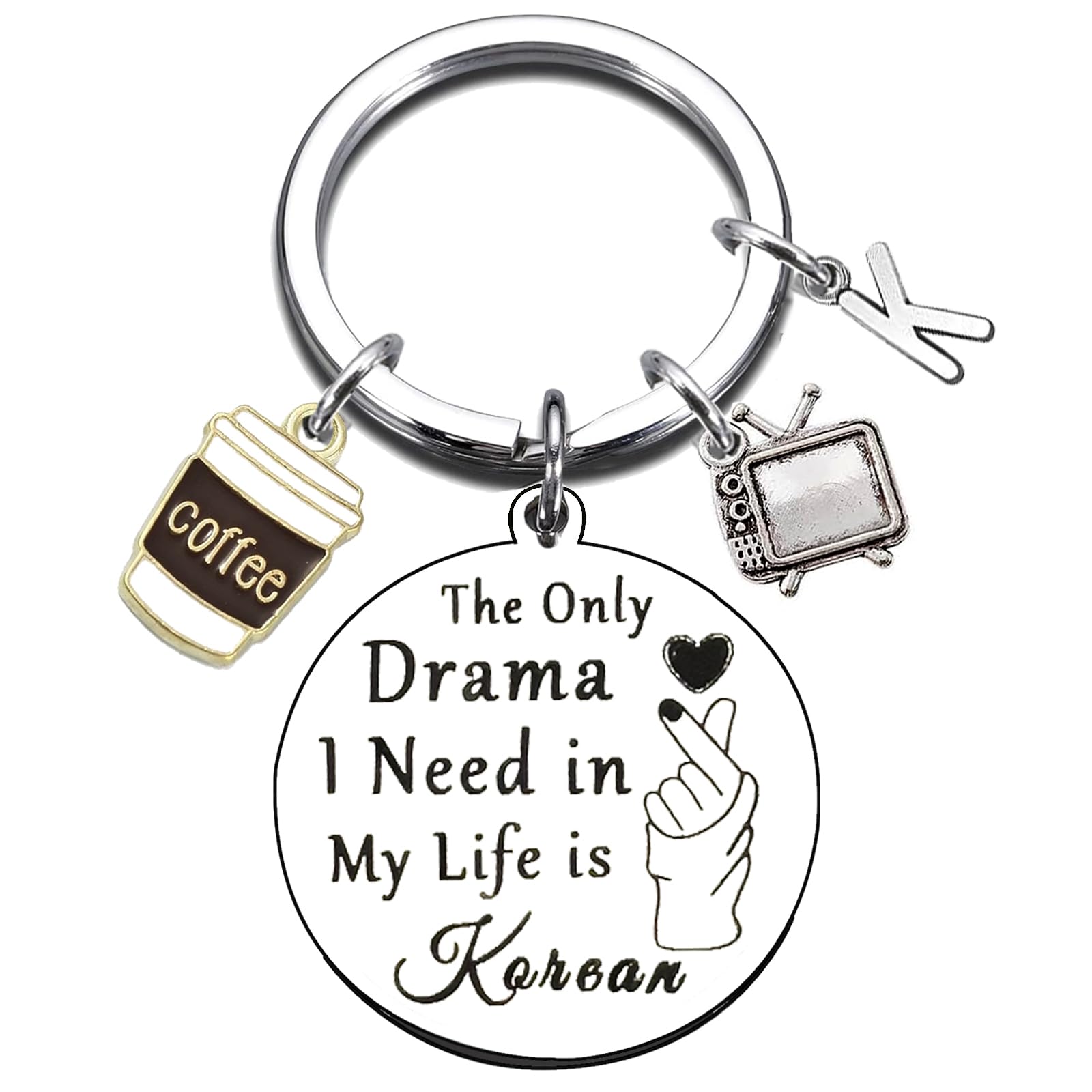 K-Drama Lover Gifts Korean Keychain for Christmas Graduation Birthday Funny Gift Ideas for Kdrama Lovers Fans Korean Group K-Pop Enthusiast K Pop Music South Korea Trip Jewelry Korean-Themed Keyring