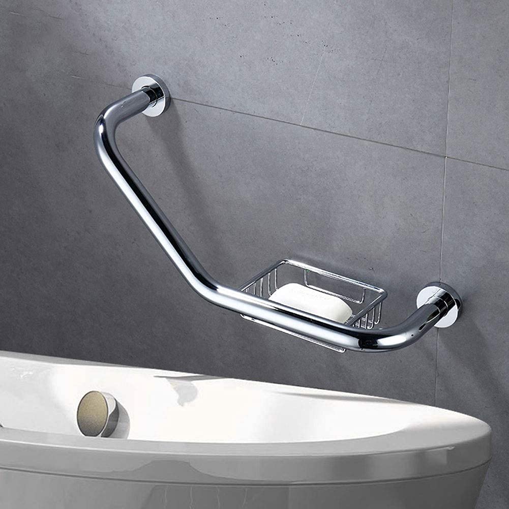 Grab Bars for Bathtubs and Showers, Bathtub handrail, Grab bar for Shower, Bathroom Grab Handle for Pregnant Women, with soap Basket, Chromium and Copper Plating, Senior Handrail Bathroom Toilet Safe