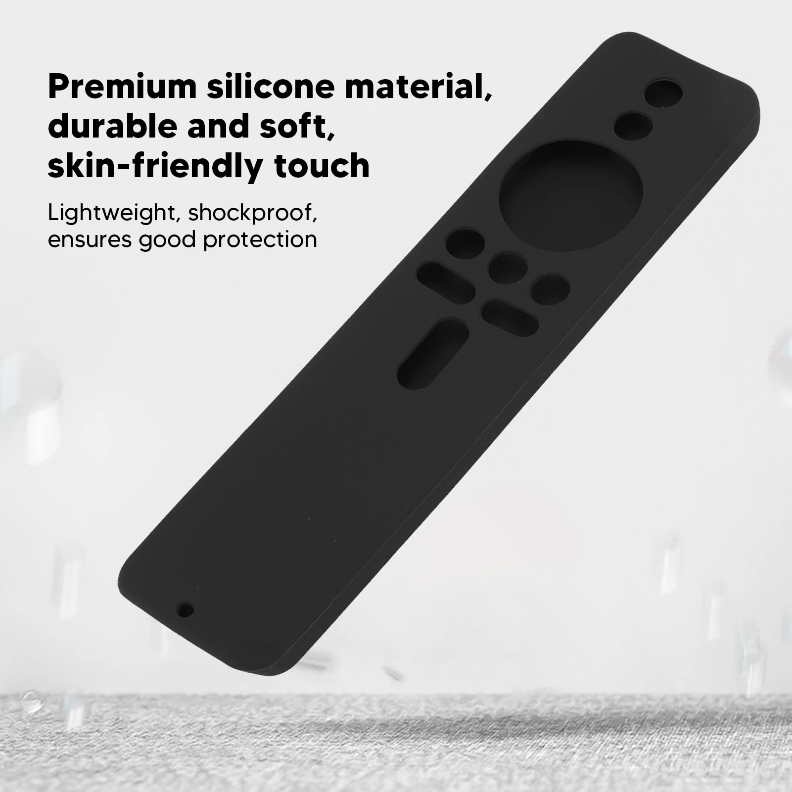 Fdit Custodia Protettiva per TV Stick, Custodia Protettiva per Telecomando in Silicone Antiscivolo con Cordino (Insieme Nero)