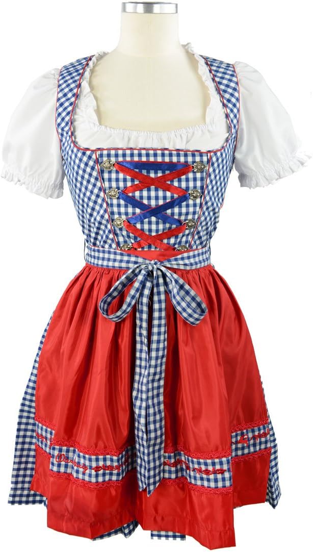 Wiesnkonig Blue and Red Traditional German Dirndl Blue/Red 34/US 0
