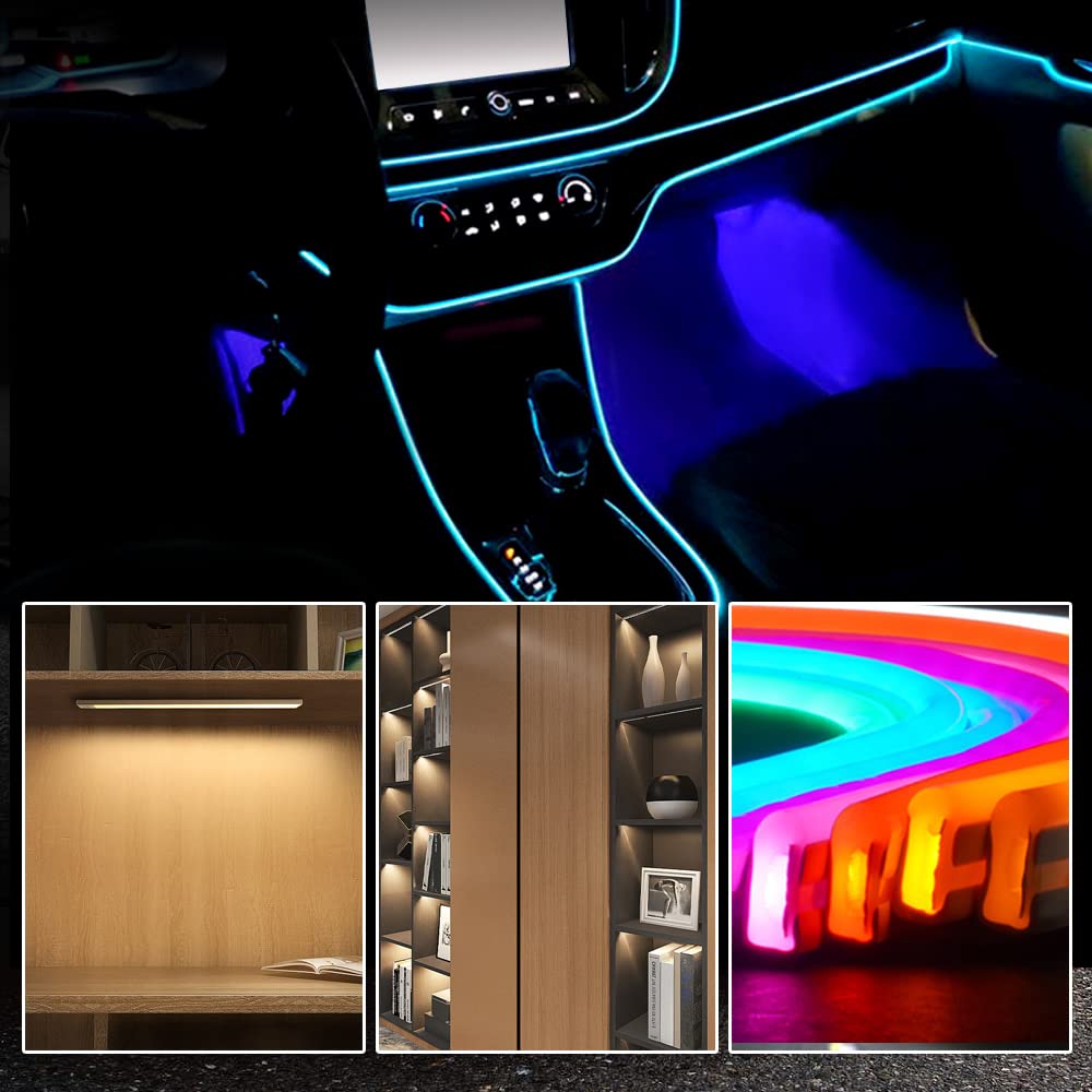 OtpOutopa LED Strip Lights, 5M Car Interior Lights Atmosphere Light RGB LED Lights Bar Neon Lights for SUV, RV, Vans, Jeep, Boat, Bedroom, TV, Party, Christmas, DIY Decoration 12V (Pink,5M)