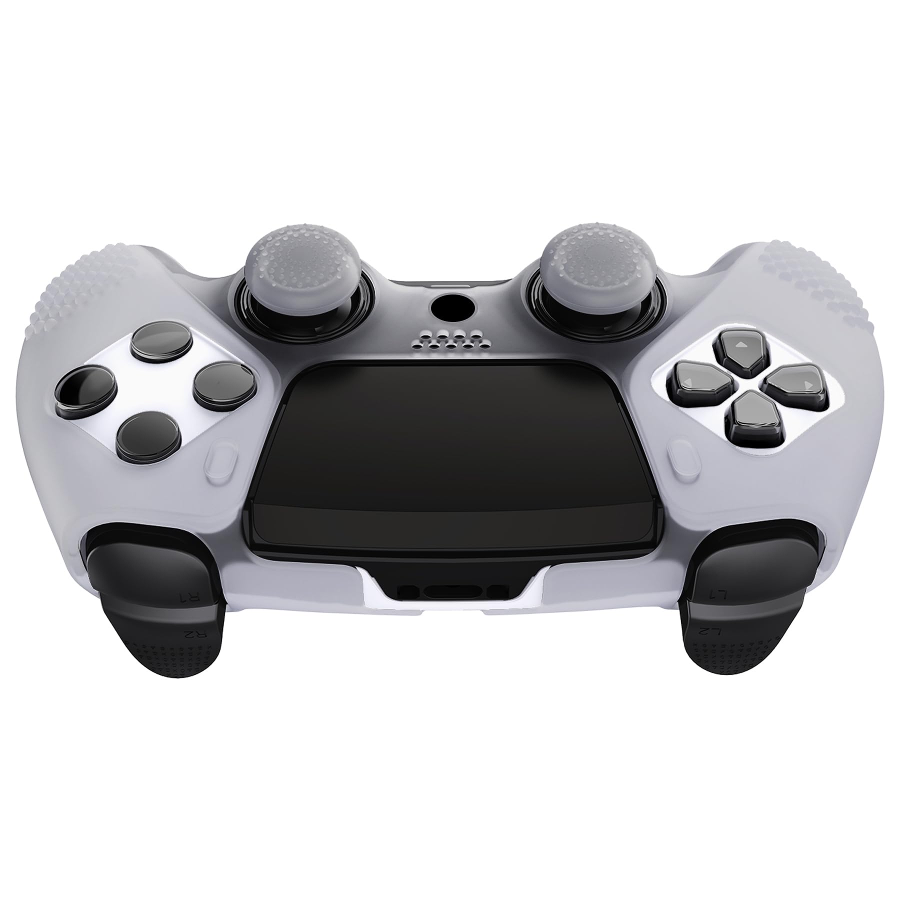 PlayVital Etui ochronne na kontroler PS5 Edge, etui ochronne z miękkiej gumy z 6 nakładkami na rysik do bezprzewodowego kontrolera PS5 Edge (edycja z wypustkami 3D, przezroczysta)