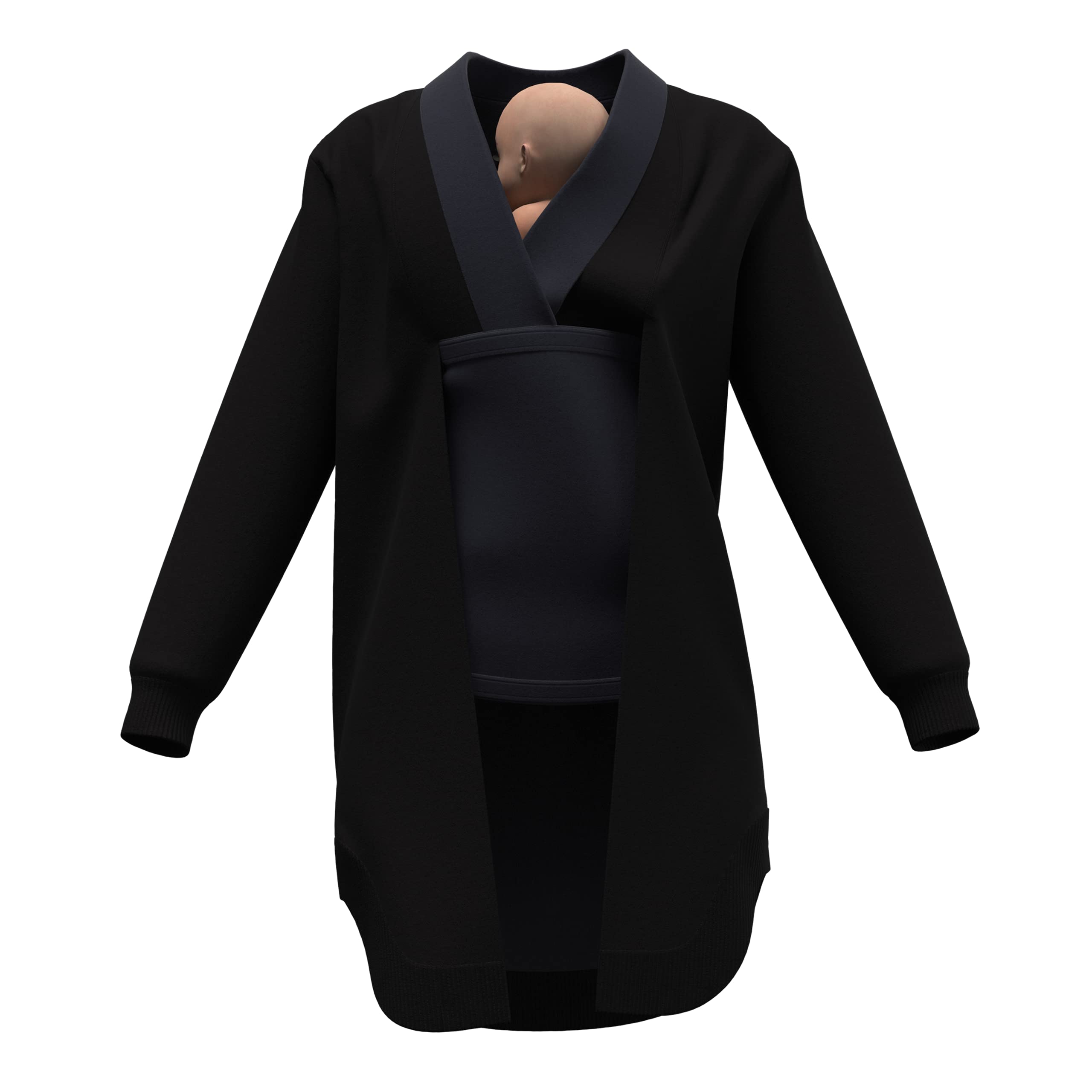 Zip Us InThe Cariagan® All in One Maternity Cardigan Baby Carrier, Multi-wear Wrap with Hidden Belly Band for Extra Support, Made with Soft Tencel Fabric Perfect for Newborn Skin to Skin Babywearing, Medium