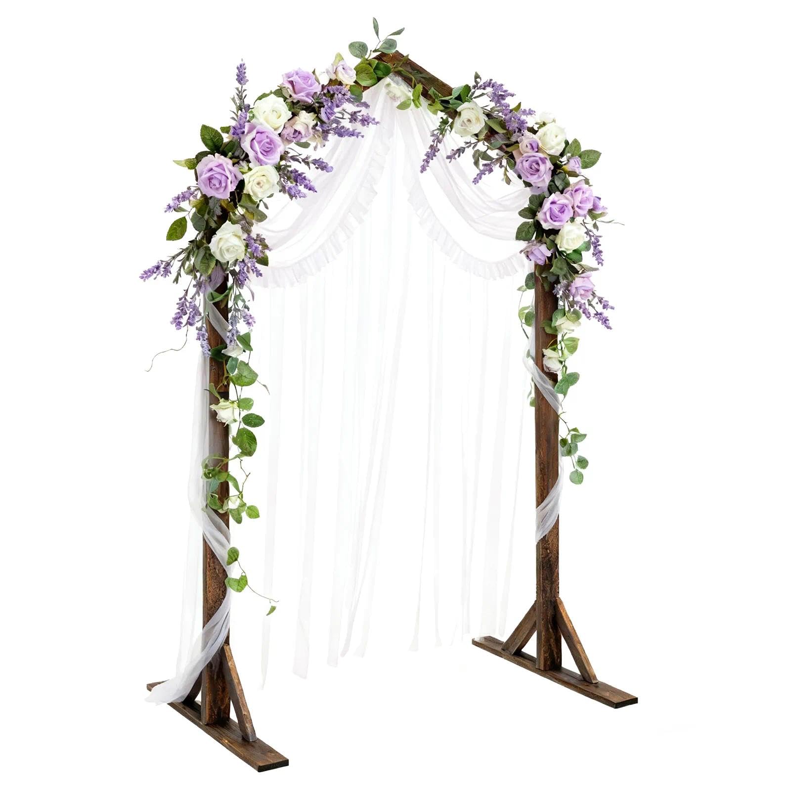 PlusFive Wedding Arch 2.15M, Wooden Wedding Backdrop Stand, Retro Garden Arches, Big Balloon Arch Stand,Wood Wedding Arch Frame for RusticBoho Wedding Proposal Birthday Valentine's Day Christmas Decor
