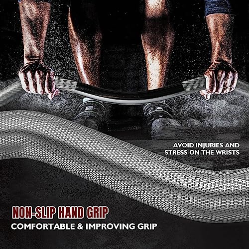 Nisorpa 47inch Curl Bar Weight Lifting Barbell Bar with Non-Slip Hand Grip and 2 Spring Collars Bicep Curling Bar for Weights Strength Training Muscle Bodybuilding - Image 5