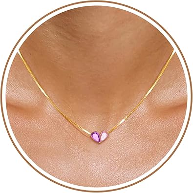 Birthstone Necklace for Women Dainty Gold Necklace with 2 Birthstone Christmas Stocking Stuffers Teen Girl Gifts Trendy Stuff Birthday Gift Moms 2025 Graduation Gift Adjustable Anniversary Jewelry for Daughter Girlfriend Friend
