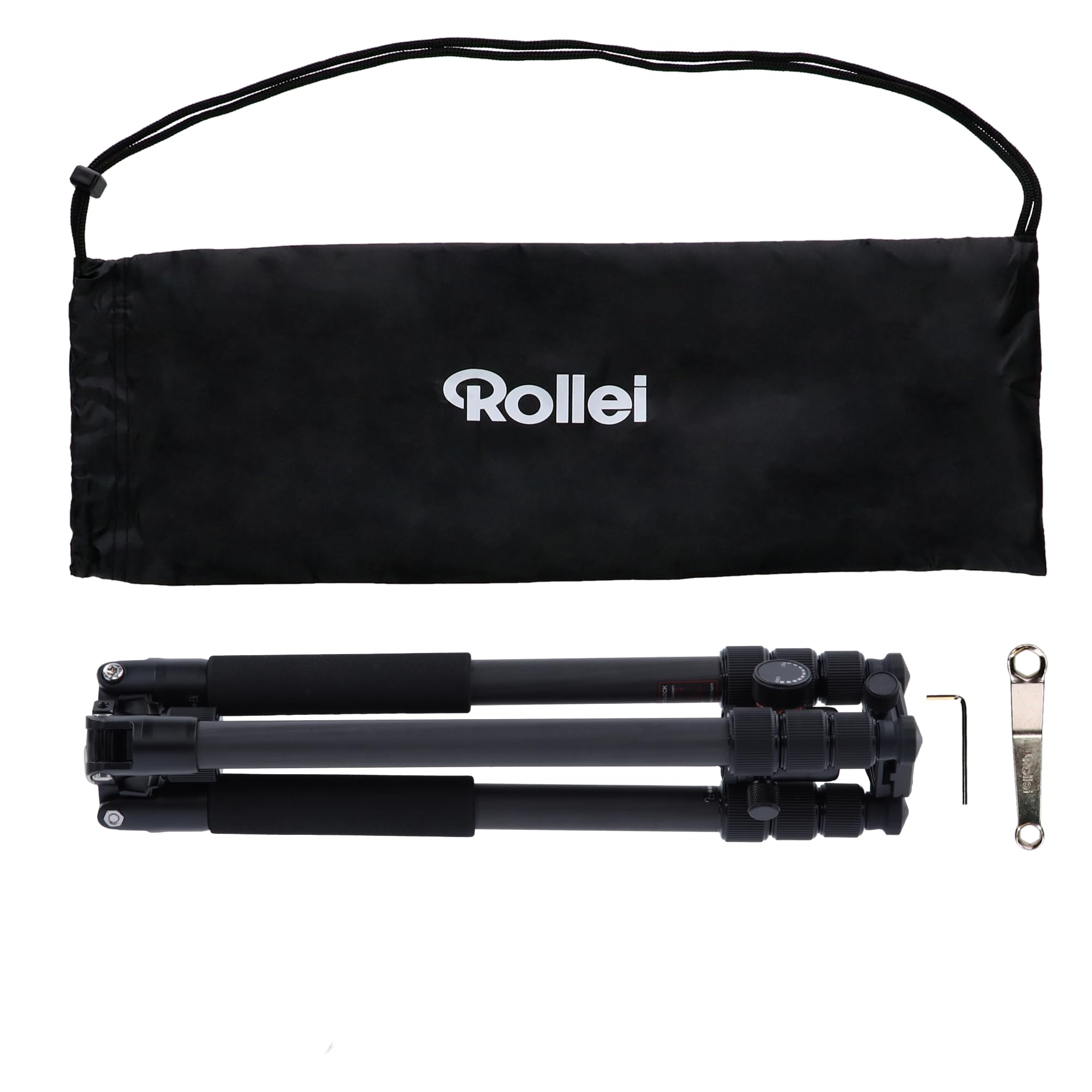 Rollei Statyw węglowy C6i, kompatybilny z Arca Swiss - konwertowalny na monopod - w zestawie panoramiczna głowica kulowa i kolumna centralna redating do makrofotografii - czarny