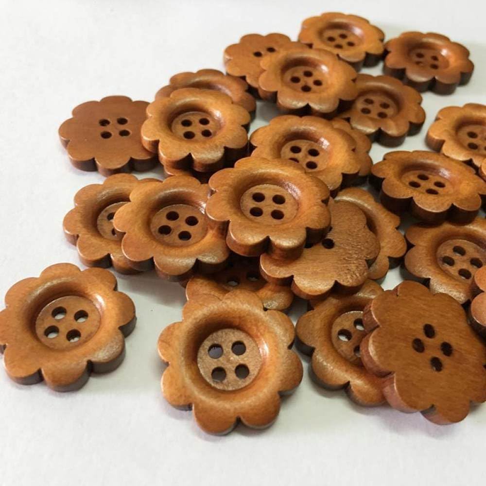 10 sztuk 23mm drewniane guziki, 4 otwory