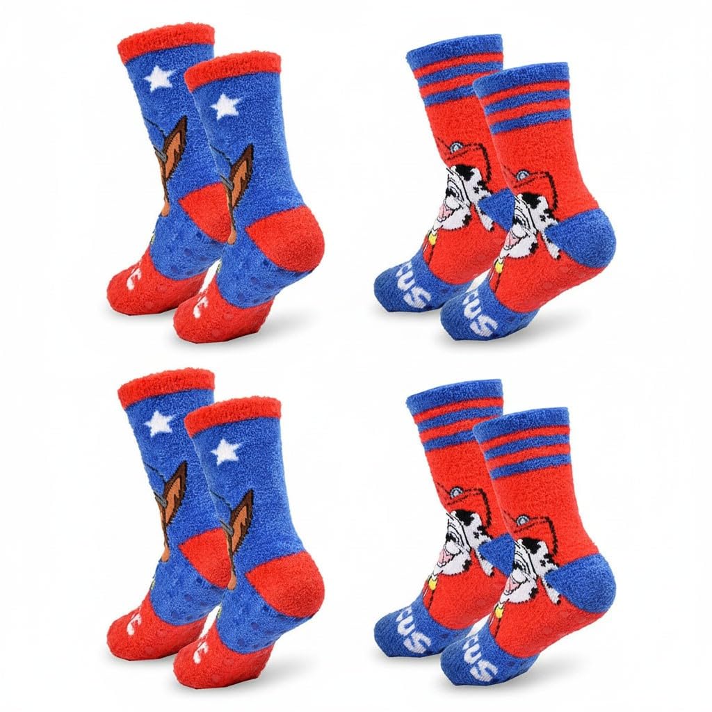 Ozabi Pack de Chaussettes Antidérapantes Enfant PAT PATROUILLE (Lot de 4)- 1047X4ABS- 23/26
