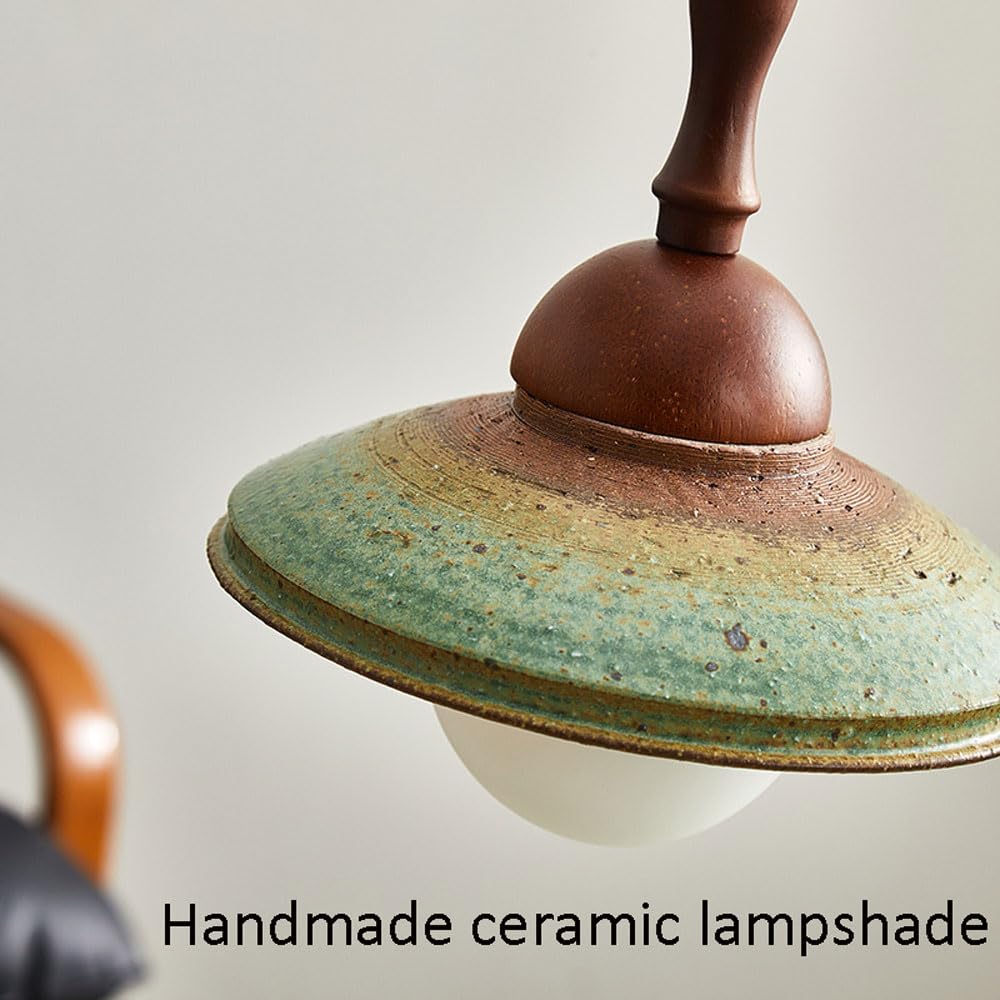 Lampa wisząca LED, żyrandole, 8,6 '' ceramiczna wyspa kuchenna, klosz w kształcie szyszki sosnowej, drewniany żyrandol do jadalni, stolik nocny, kuchnia, przedpokój