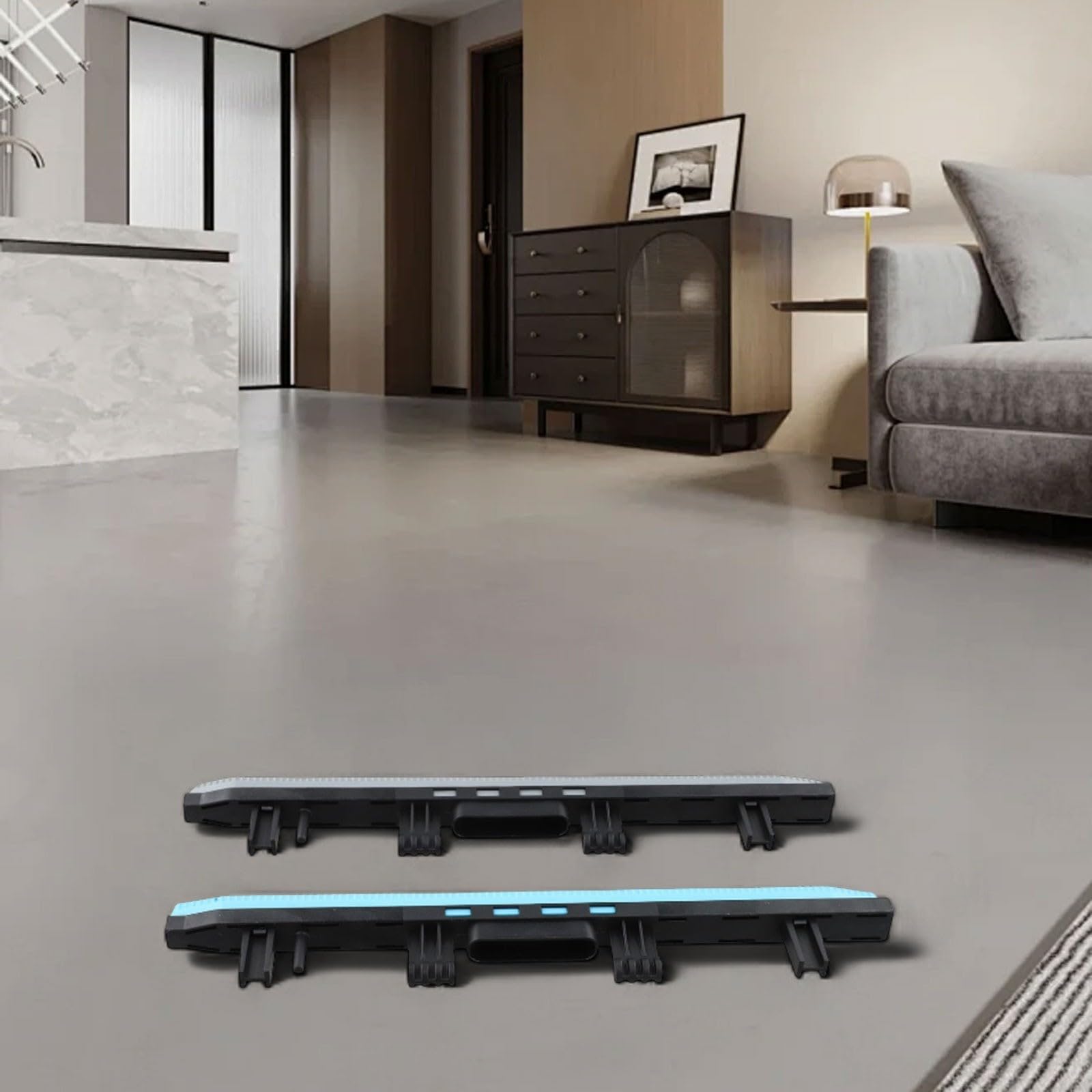 2 tiras de rascado para fregador de suelos Karcher BR 30/4C, juego de escobillas de goma sustituye a 4777-008, azul y negro para limpieza de azulejos, piedra y madera