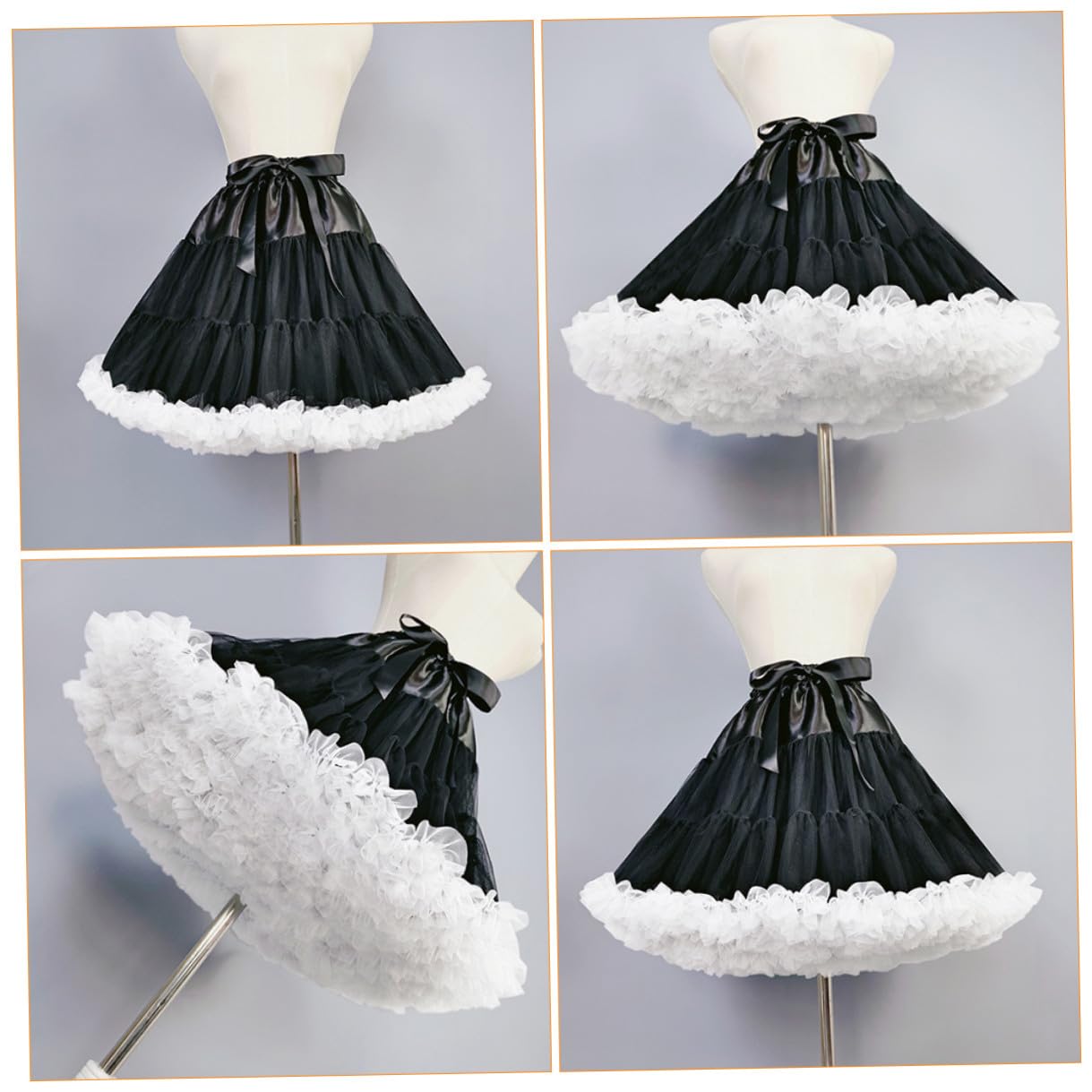 Healeved Lolita Unterrock 1 Stück Gauze Weiß für Damen Fancy | Sweet Style, Knitterarm und Formstabil, Leicht zu Reinigen, Bequemes und Ausziehen
