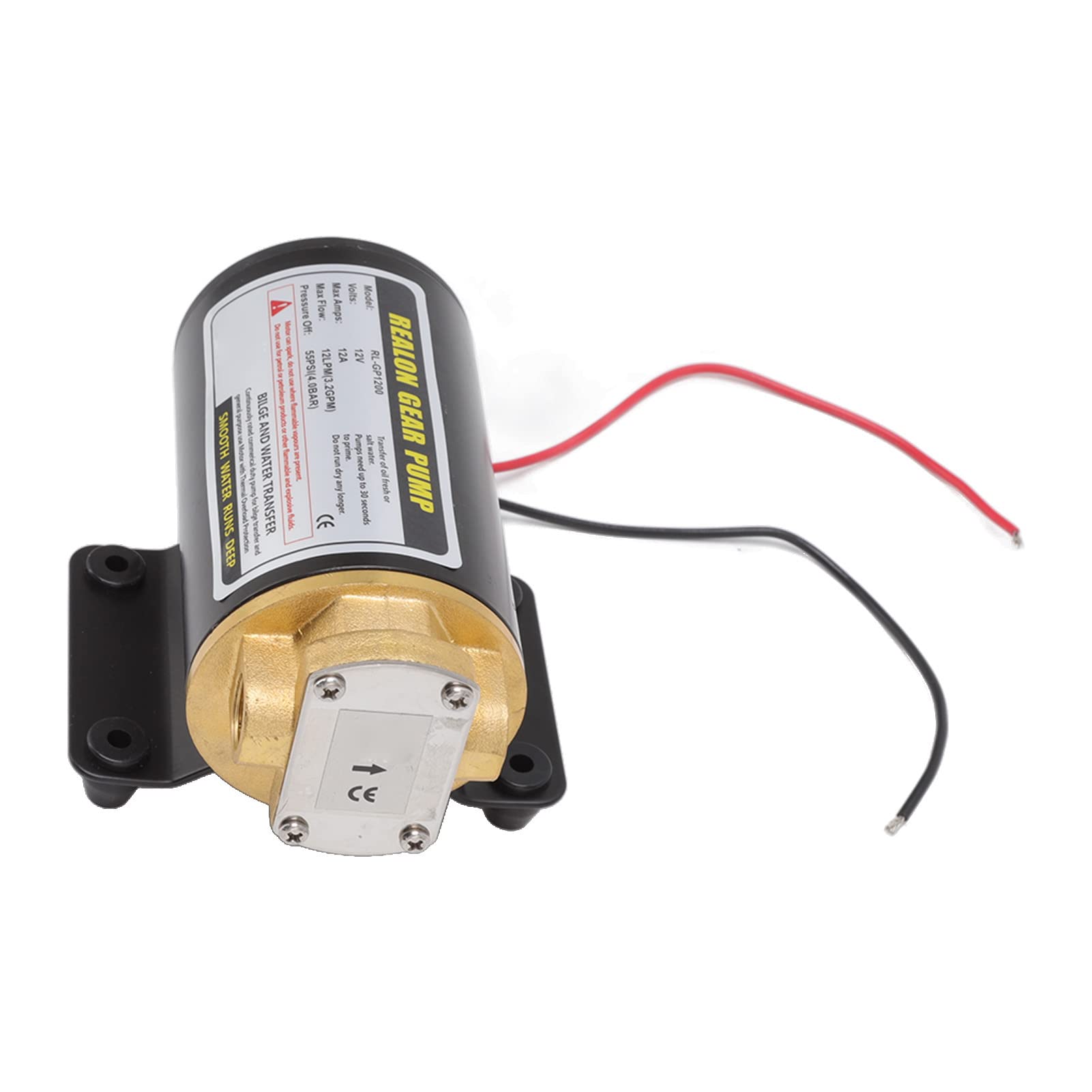 GLOGLOW Pompa per Olio Elettrica per Ingranaggi, Materiale in Ottone, Trasferimento Rapido Ad Alta Pressione per Liquidi Viscosi 12 L/min, Ideale per la Lubrificazione di Motori e Macchinari (12V)