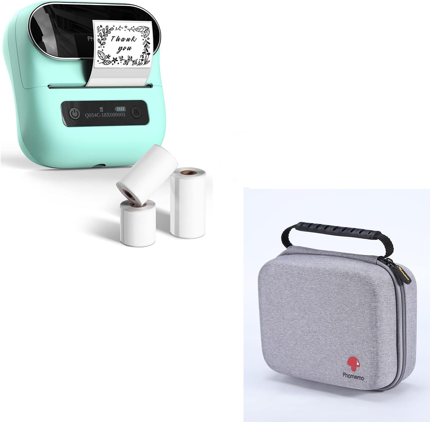 Phomemo M220 Label Maker & 1 Case, 3.14 Inch Bluetooth Thermal Label Printer for Barcode, Address, Labeling, Mailing, File Folder Label, Easy to Use, Support Smartphone, Tablet&PC