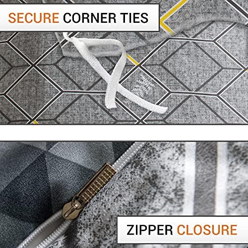 LAZZARO King Size Duvet Set, Non-Iron King Size Duvet Covers Bedding Sets, 3 Pcs with Zipper Closure 230 X 220 CM + 2 Pillowcases