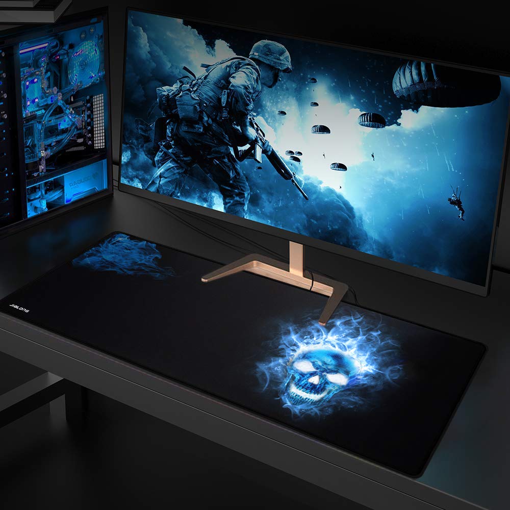 JIALONG Tappetino Mouse Gaming Grande Mouse Pad XXL (900x400x3mm) Confortevole, Tappetino per Mouse con Superficie in Stoffa Esclusiva, Precisione e velocità Migliorate, Progettato per Il Giocatore