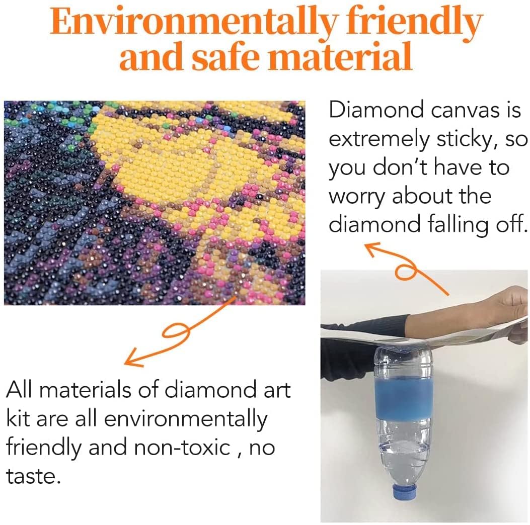 Kit per Pittura Diamante 5D Bambini DIY Diamond Painting Kit Completo Pittura a Mosaico per Adulti Full drill Strass Ricamo a punto croce Arts Craft for home Wall Decor( Nuvole colorate ),30x60cm