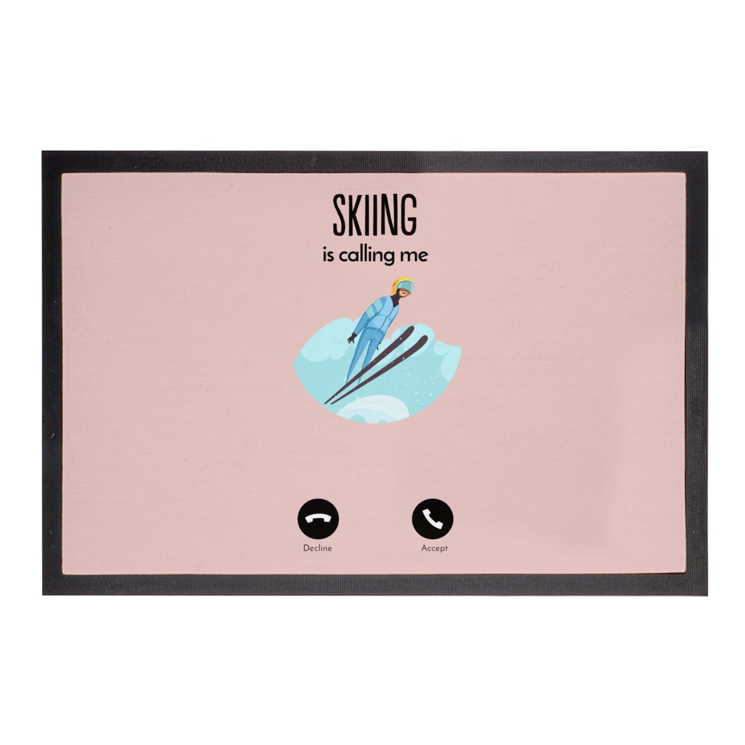 Paillasson rose grand format 75x50cm tapis de sol ski haute densité