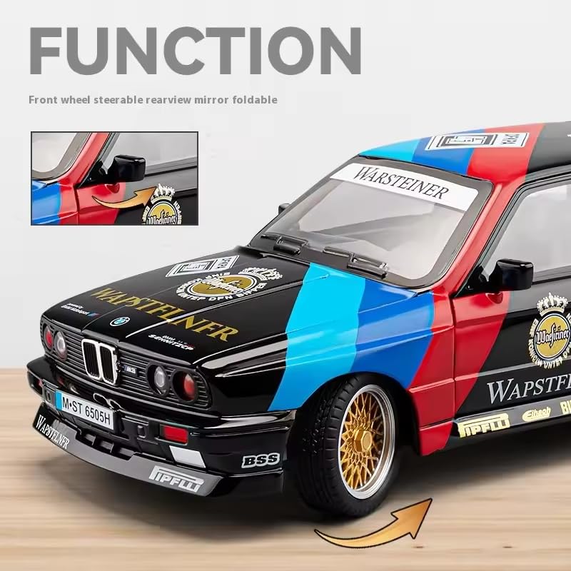 Image of B-M-W M3 Tracking Version Alloy 1:24 Scale Model Racing Metal Car Die-cast Car Scale Model Pull-Back Toy car with Light & Sound Best Gifts Toys Kids【Colors as Per Stock】