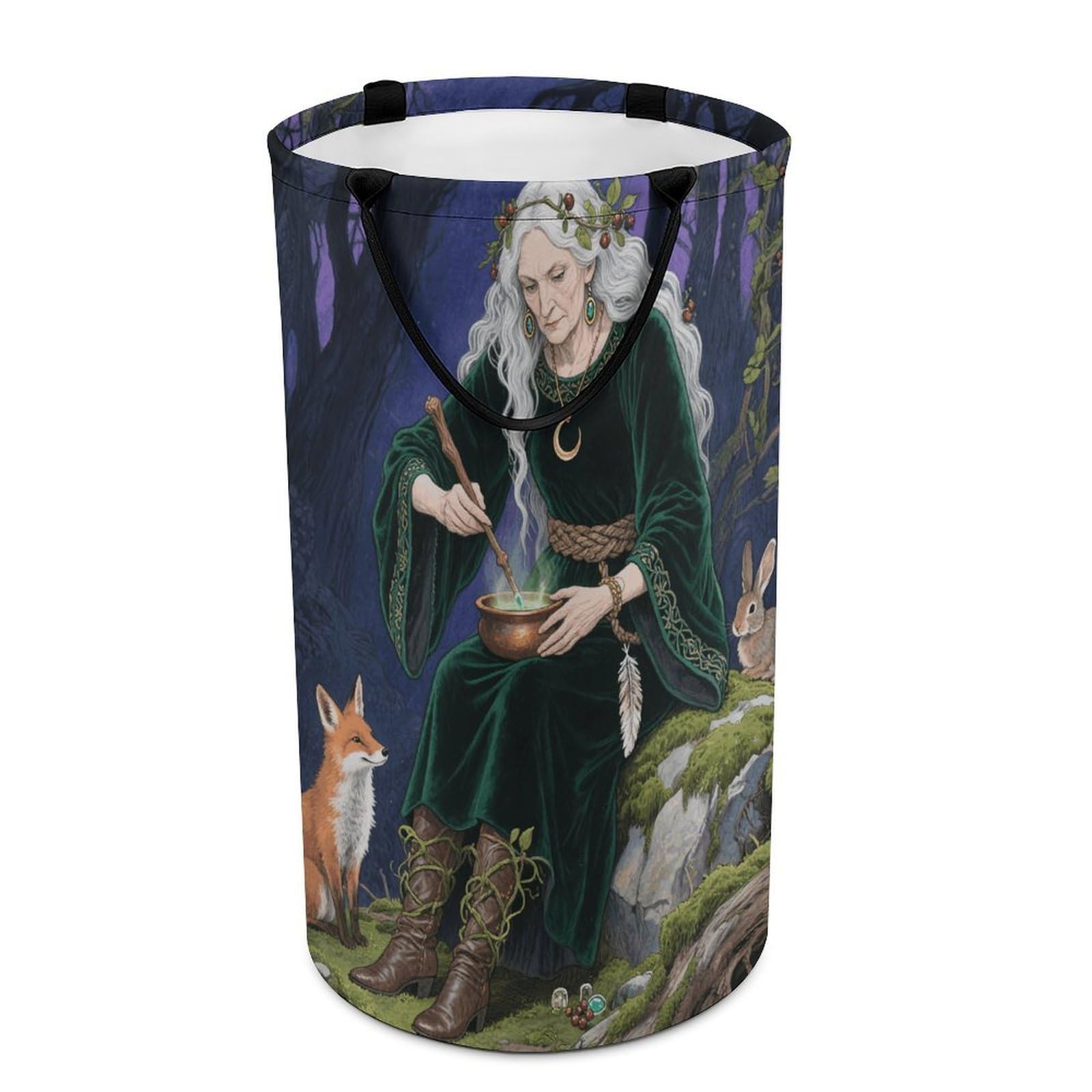 Forest Witch Dirty Clothes Basket Large Capacity Laundry Basket Freestanding Laundrys Hampers Tall Collapsible Clothes Hamper for Blankets Toys