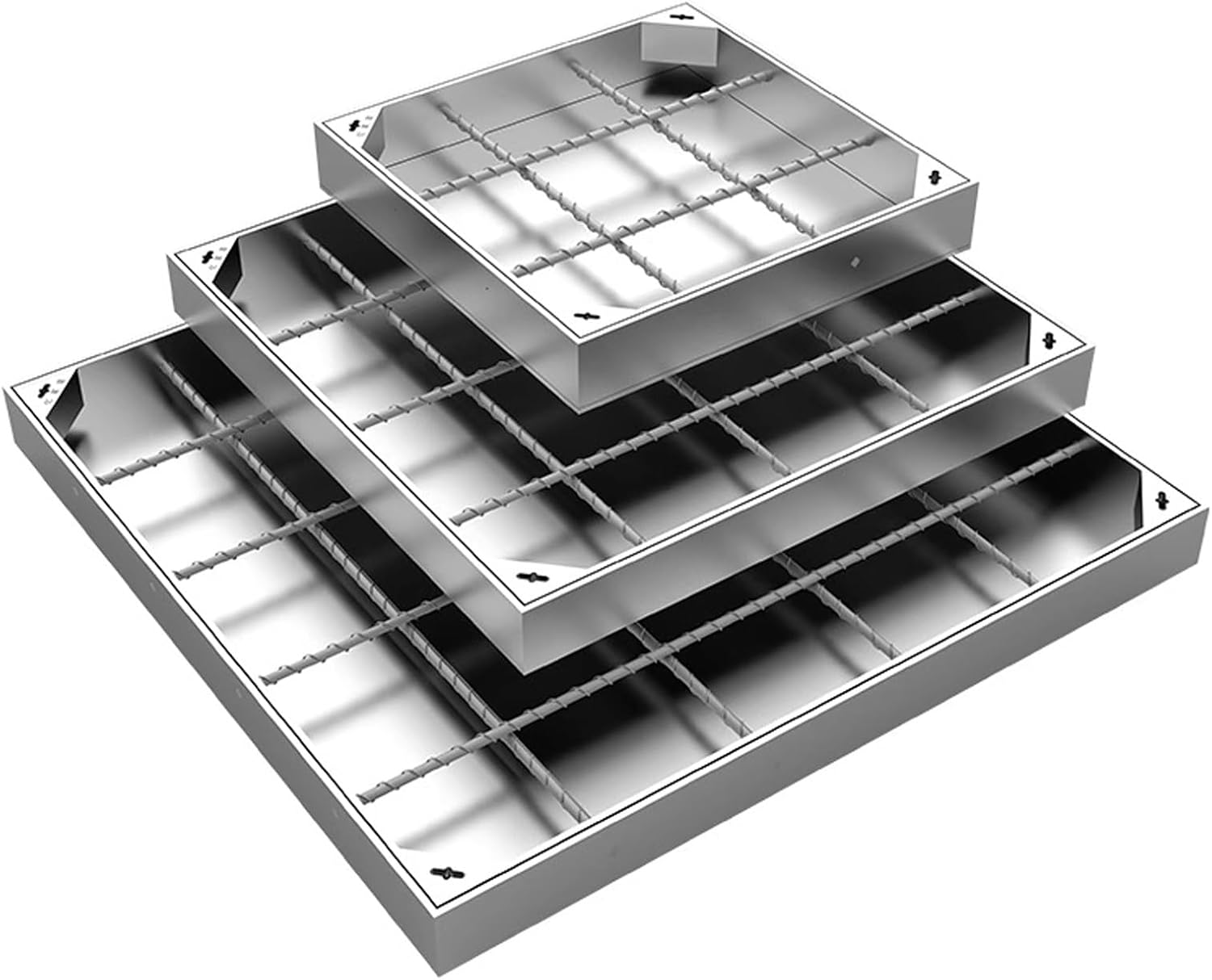 Recessed Septic Tank Cover with Frame, Class Stainless Steel Manhole Cover & Frame,Invisible Flush-Fit Design Sewage Basin Cover for Yard,Invisible Sewage Basin Cover(5cm