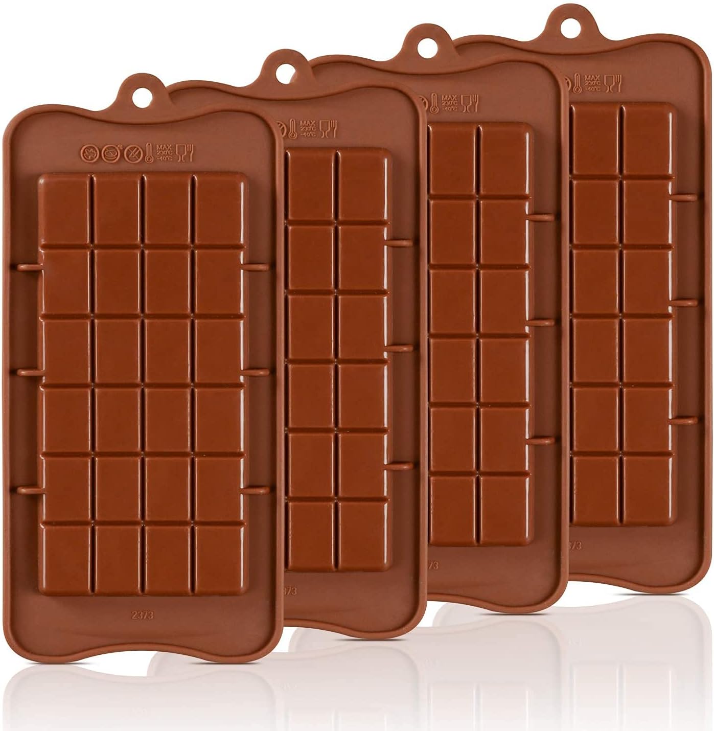 Chocolate Bar Mold Silicone - Candy Bar Molds for Chocolate Break-Apart Silicone Chocolate Molds Protein and Engery Bar Silicone Molds Pack of 4