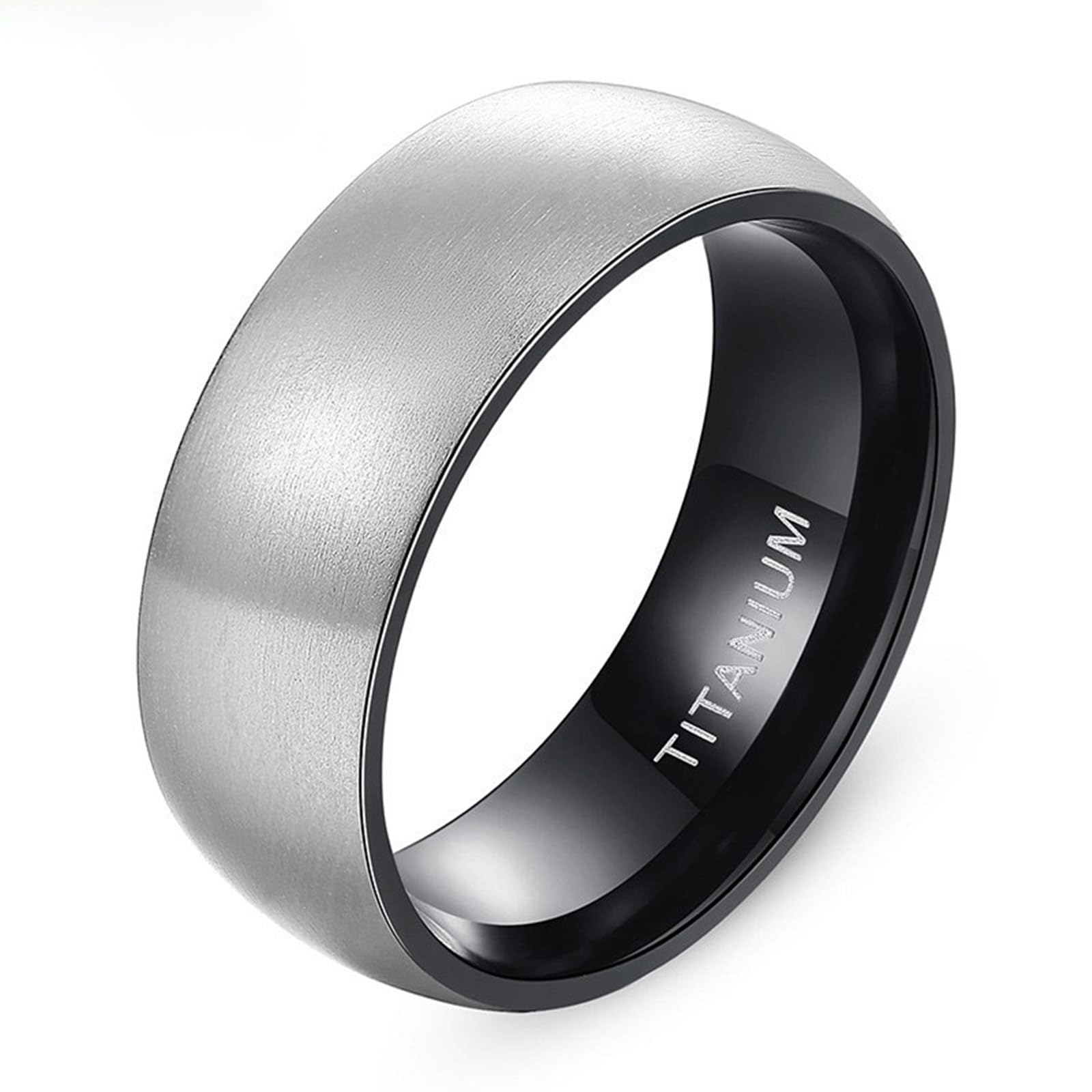 Eheringe Titan Stahl Damen Herren, Verlobungsringe Hochzeitsringe Trauringe Partnerringe Freundschaftsringe Damen Herren Paar Zweifarbig 6MM/8MM Breit Gebürstet Ring Geburtstag